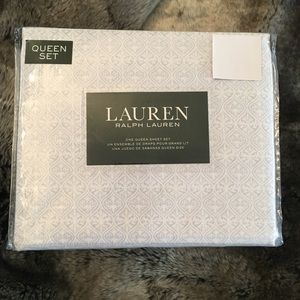NWT Ralph Lauren Damask Scroll Queen Sheet Set 4pc